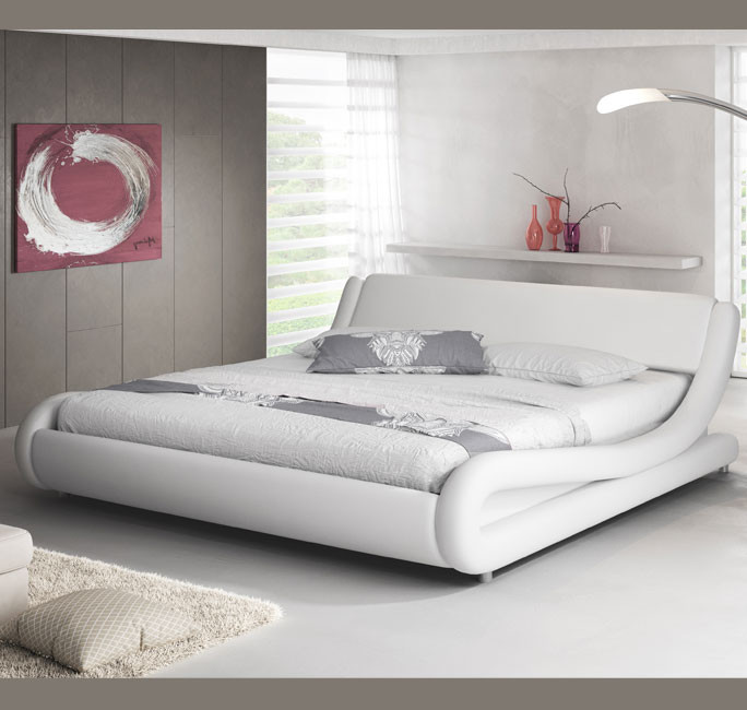 Letto di design Alessia in colore bianco (120x190cm)