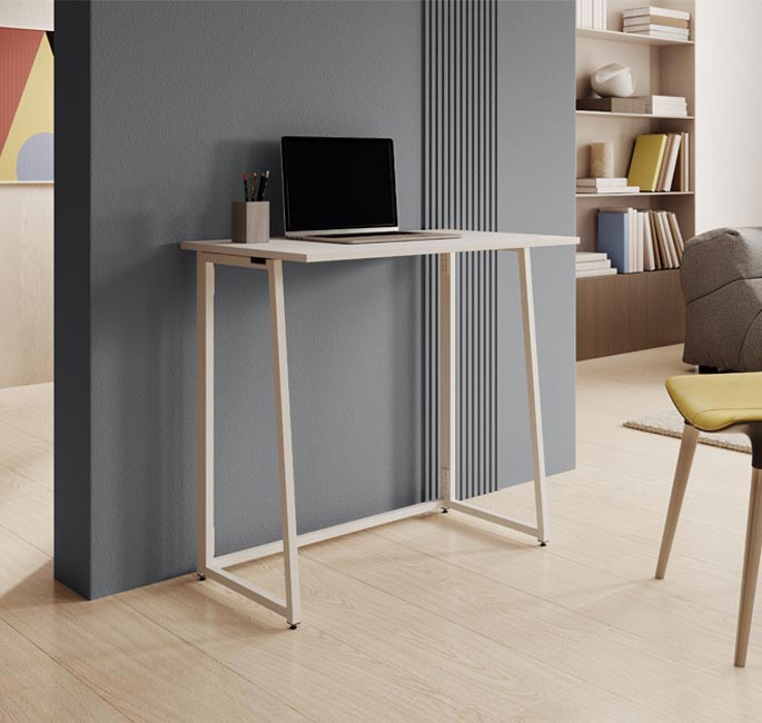 Scrivania pieghevole Gala (80,5cm) bianca e sonoma