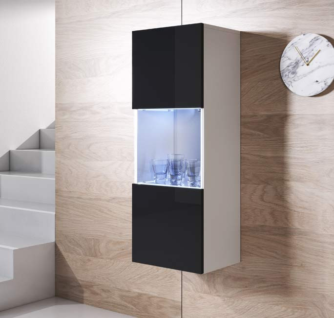 Vetrina Pensile Luke V3 MB Muebles Con LED - Bianco Lucido 40x126x29cm - Foto 9