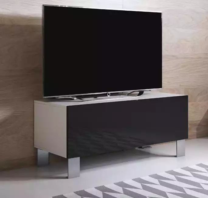 mobile-tv-luke-h1-100x30-piedini-aluminium-bianco-nero