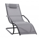 Tumbona wave Lounger - Aluminum - Grey on Matte Black 