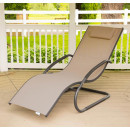 Tumbona wave Lounger - Aluminum - Macchiato on Matte Grey 