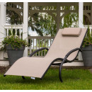 Tumbona wave Lounger - Aluminum - Macchiato on Matte Grey 