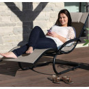 Tumbona wave Lounger - Aluminum - Macchiato on Matte Grey 