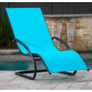 Tumbona wave Lounger - Aluminum - Ocean Blue on Matte Grey