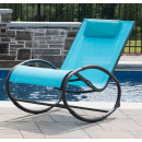 Tumbona wave Rocker - Aluminum - Ocean Blue on Matte Grey