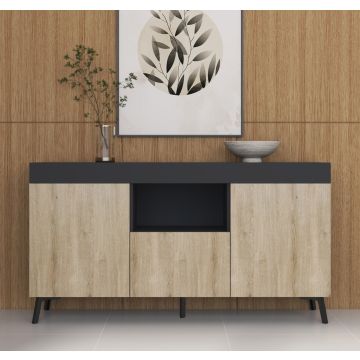 credenza-kai-in-colore-nero-e-sonoma-opaco-130-cm