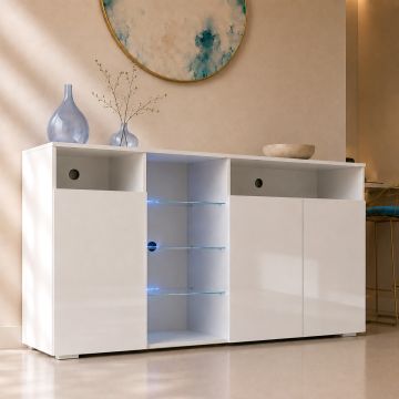 Credenza modello Clark L colore bianco (150x82x40cm)
