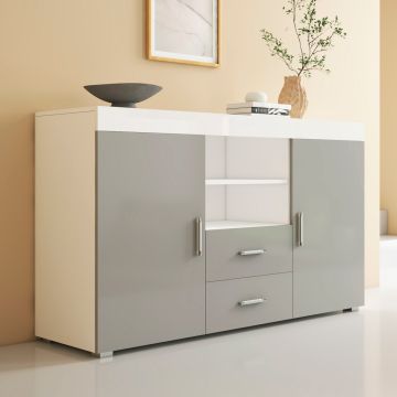 Credenza modello Roque colore bianco e grigio (140x80x40cm)