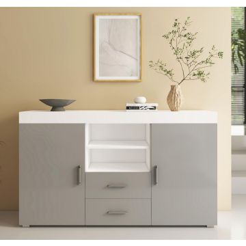 Credenza modello Roque colore bianco e grigio (140x80x40cm)