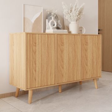 Credenza colore Rovere Alba 120 cm con ante scanalate Renzo