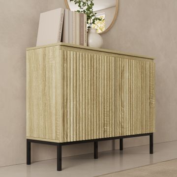 Credenza scanalata modello Logan 2 ante colore Sonoma