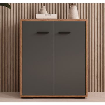 Credenza piccola colore Noce Ambar e Grigio 71 cm Lander L2