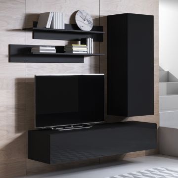 Mobile componibile Luke 1B nero (1,6m)