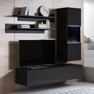 Mobile componibile Luke 3B nero (1,6m)