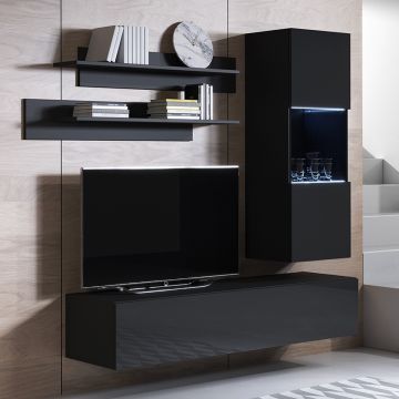 Mobile componibile Luke 6B nero (1,6m)