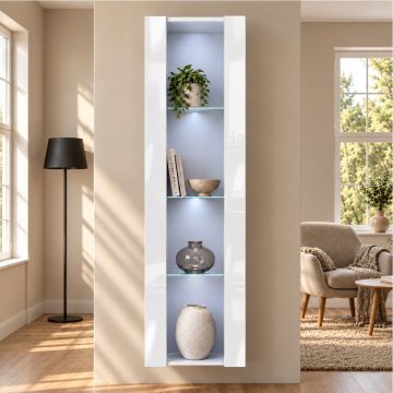 Vetrina pensile verticale Nora V5 (40x170cm) bianco