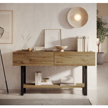 Mobiletto da ingresso Factory R1 (139 cm) in colore pino 