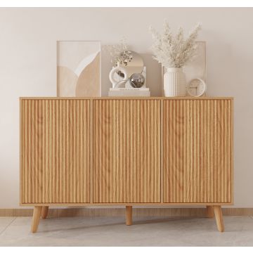 Credenza colore Rovere Alba 120 cm con ante scanalate Renzo