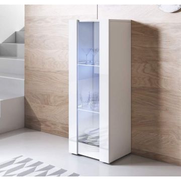 Vetrina modello Luke V2 (40x128cm) colore bianco con piedini standard
