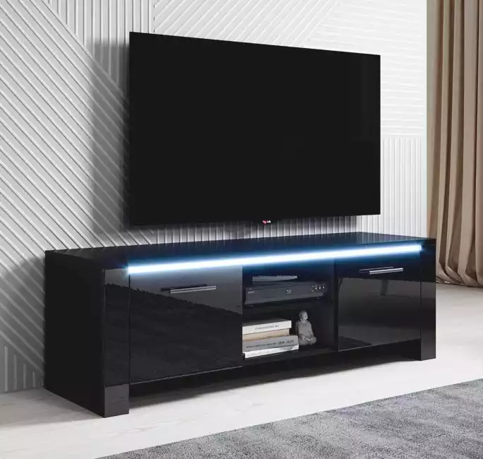 Mobile TV modello Elina (120x40cm) colore nero con LED RGB