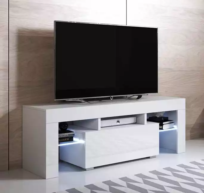 Mobile TV modello Elio (130x45cm) colore bianco con LED