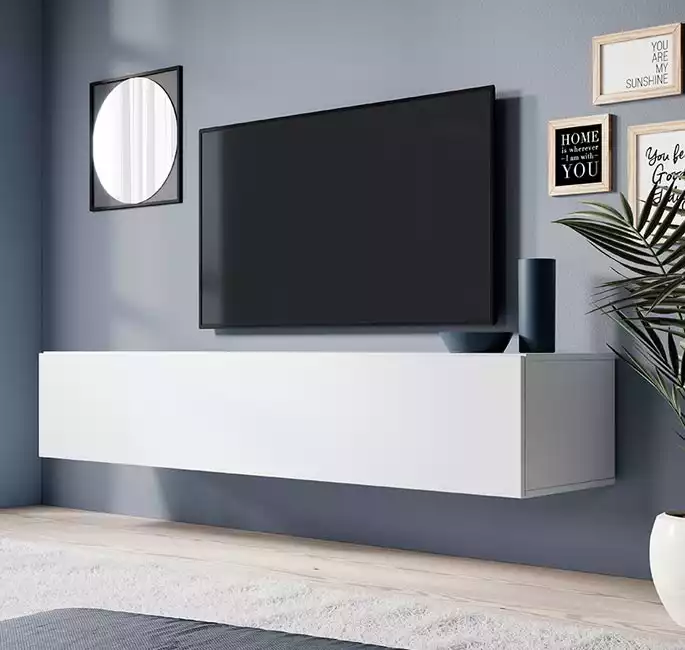 Mobile TV modello Eliot (160x30cm) colore bianco opaco