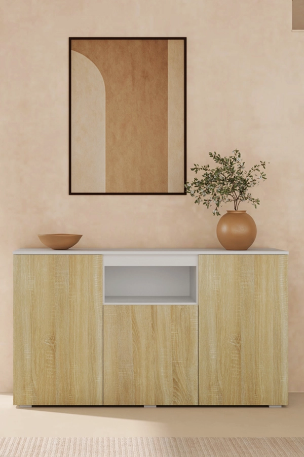 Credenza modello Nevada colore bianco e sonoma